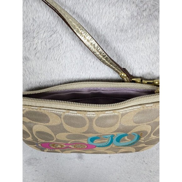 Coach Est 1941 Wristlet Wallet Purse Canvas Classic Signature Wrist Strap Y2K - Picture 6 of 16
